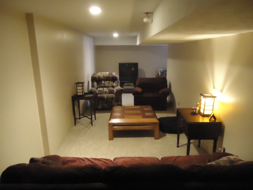 The basement family room.